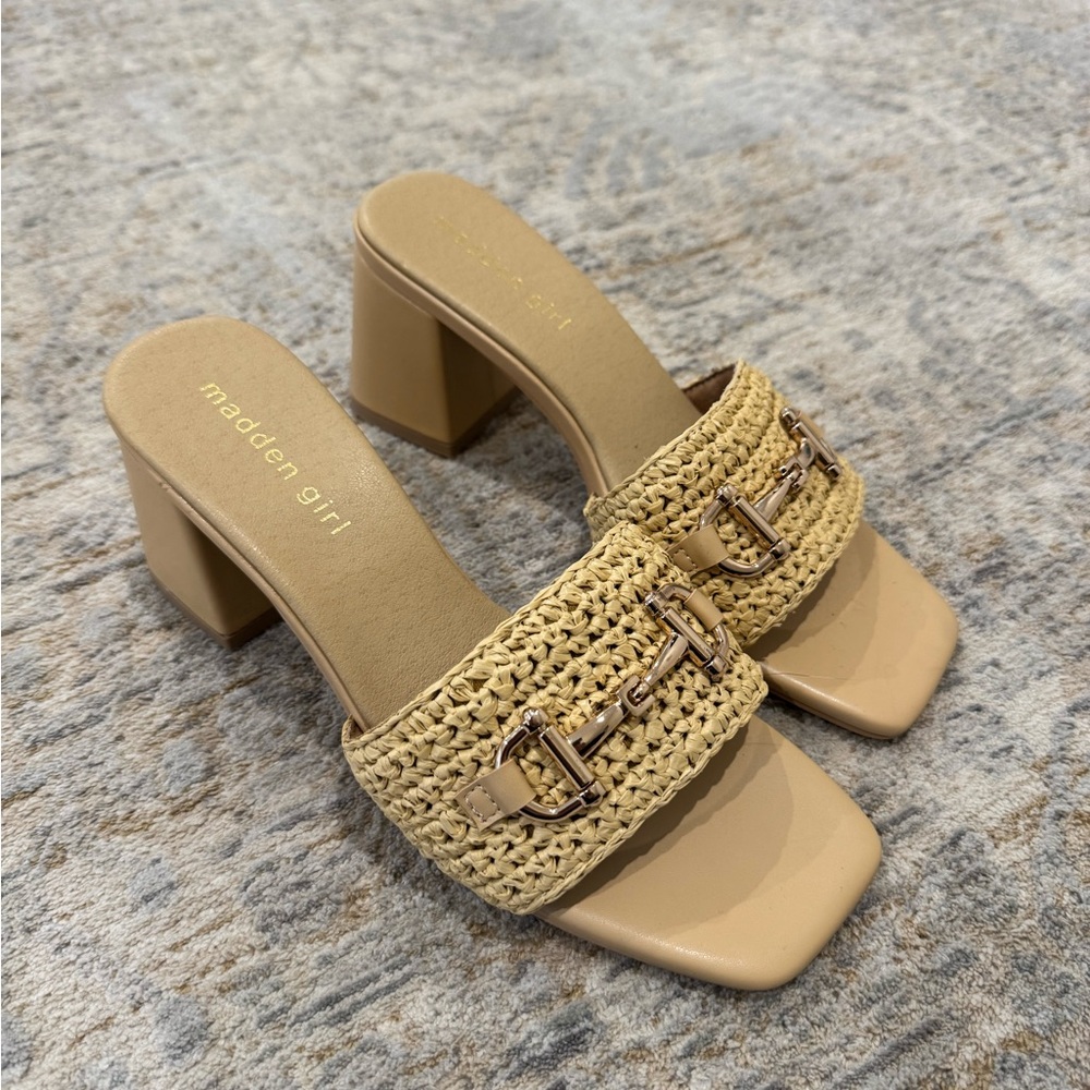 Madden Girl Beige Mules